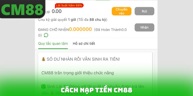 Cách Nạp tiền CM88
