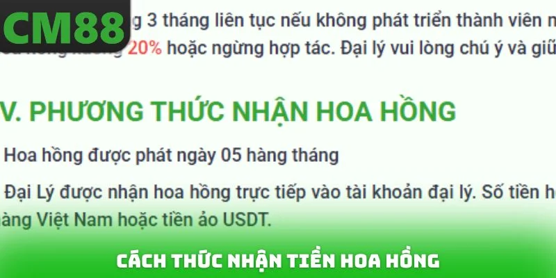 Cách thức nhận tiền hoa hồng