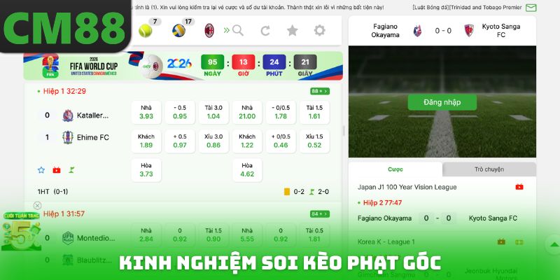 Kinh nghiệm soi Kèo phạt góc